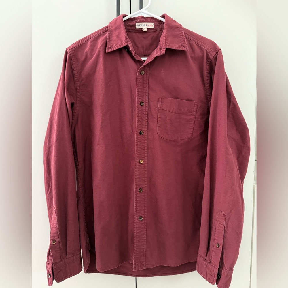 Alex Mill Men's Red Button Down Shirt